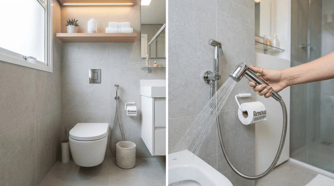 Além da eficiência superior na limpeza, a ducha higiênica no banheiro representa um alívio importante para pessoas que sofrem de condições específicas na região anal.