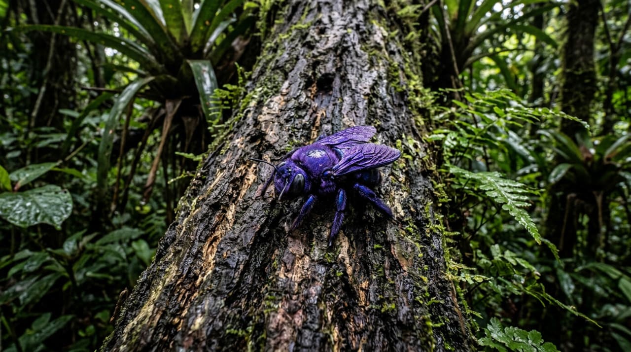 O visual deste espécime é frequentemente confundido com o de outros insetos devido ao seu mimetismo apurado