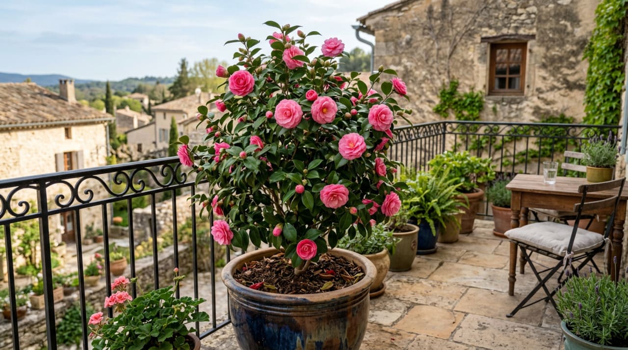 A floração da camélia é um dos seus maiores atrativos e acontece justamente quando o restante do jardim ou terraço está em dormência