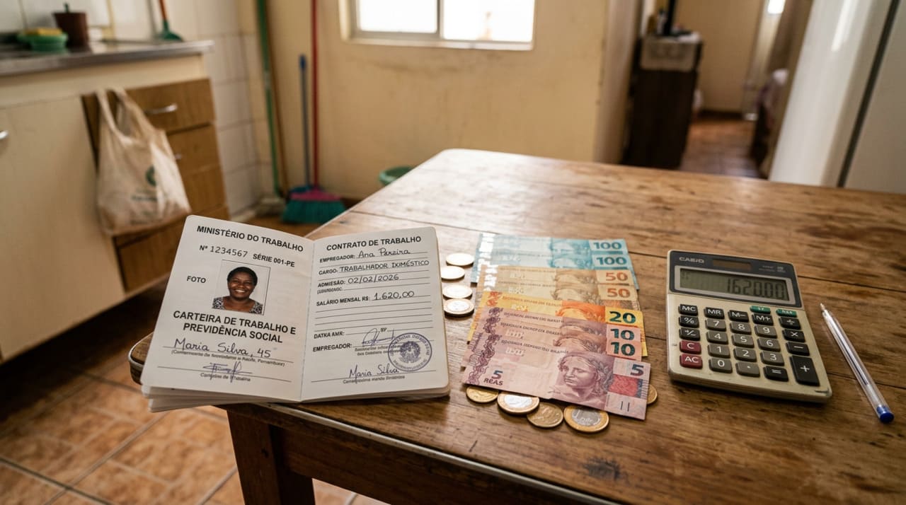 Quanto ganha um(a) trabalhador(a) doméstico(a) em março de 2026?