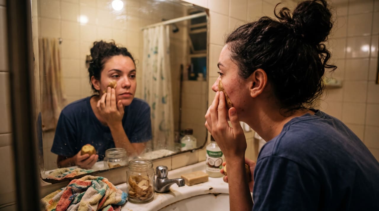 Usei cascas de batata no meu rosto e acabei de vez com as manchas escuras