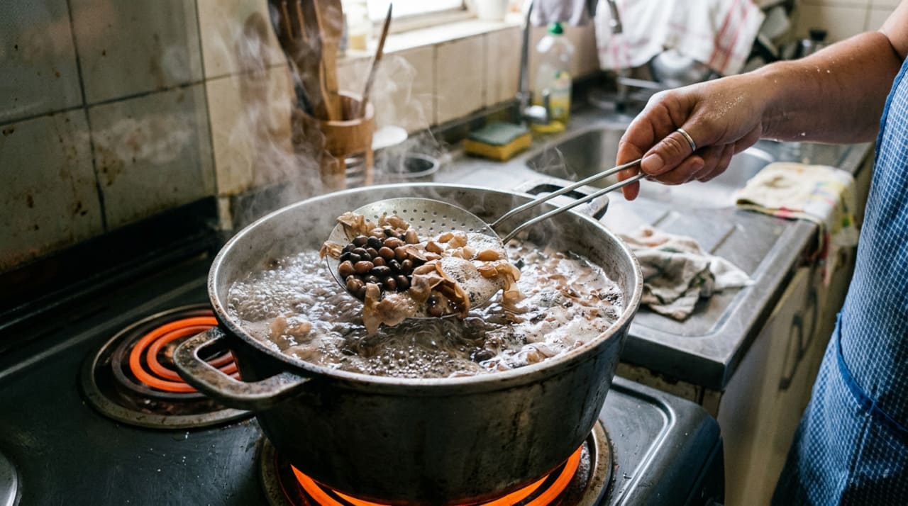 O segredo está na combinação entre hidratação prolongada e um choque térmico controlado que enfraquece a ligação entre a casca e o grão