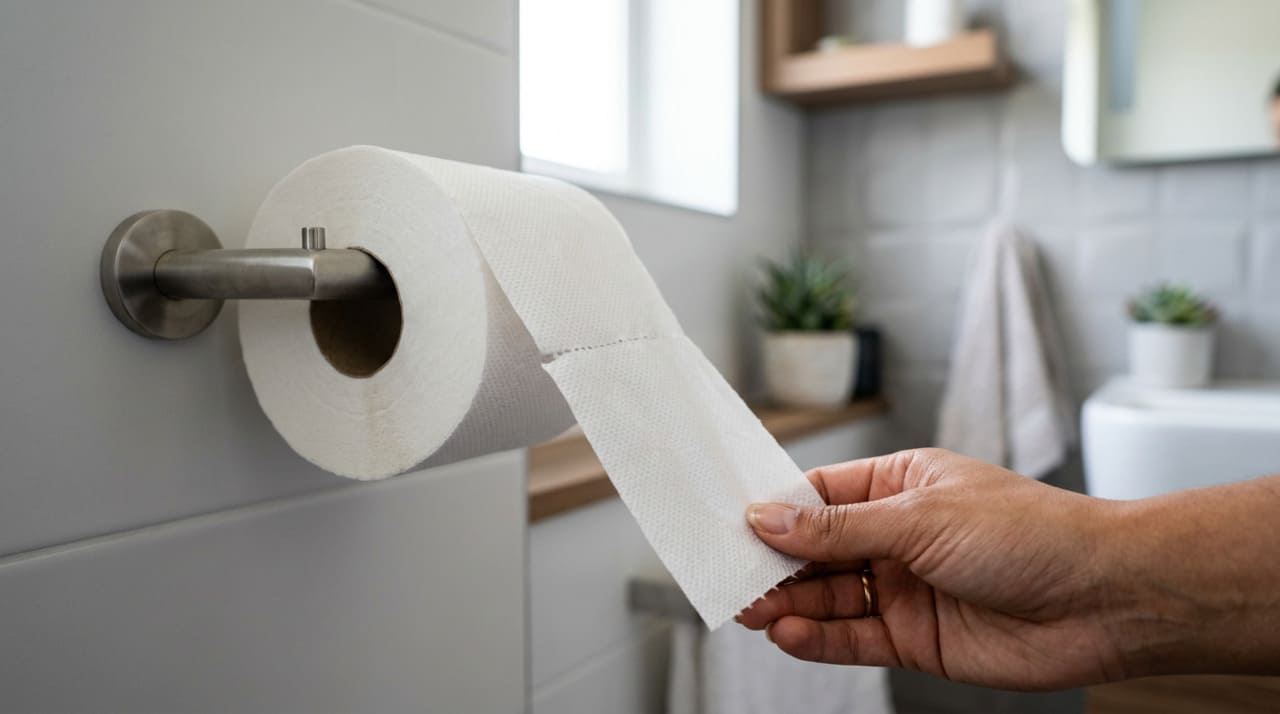 a direção do papel no suporte influencia diretamente a quantidade de partículas de celulose liberadas no ar do banheiro