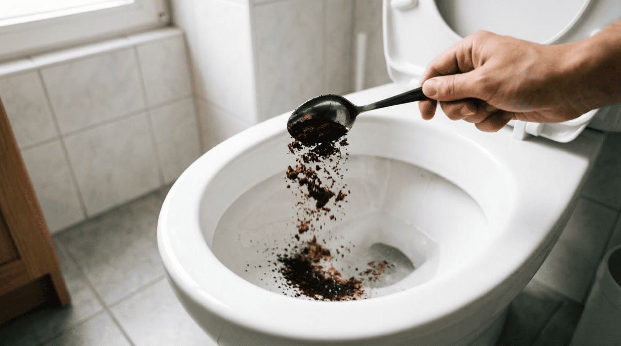 Quem deseja aproveitar as propriedades da borra de café para manter o banheiro limpo e perfumado pode fazer isso sem colocar nada dentro das tubulações