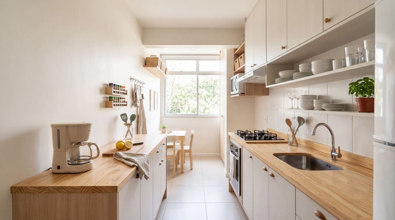 Manter um ambiente compacto organizado pode parecer uma tarefa impossível quando as escolhas de revestimento jogam contra você