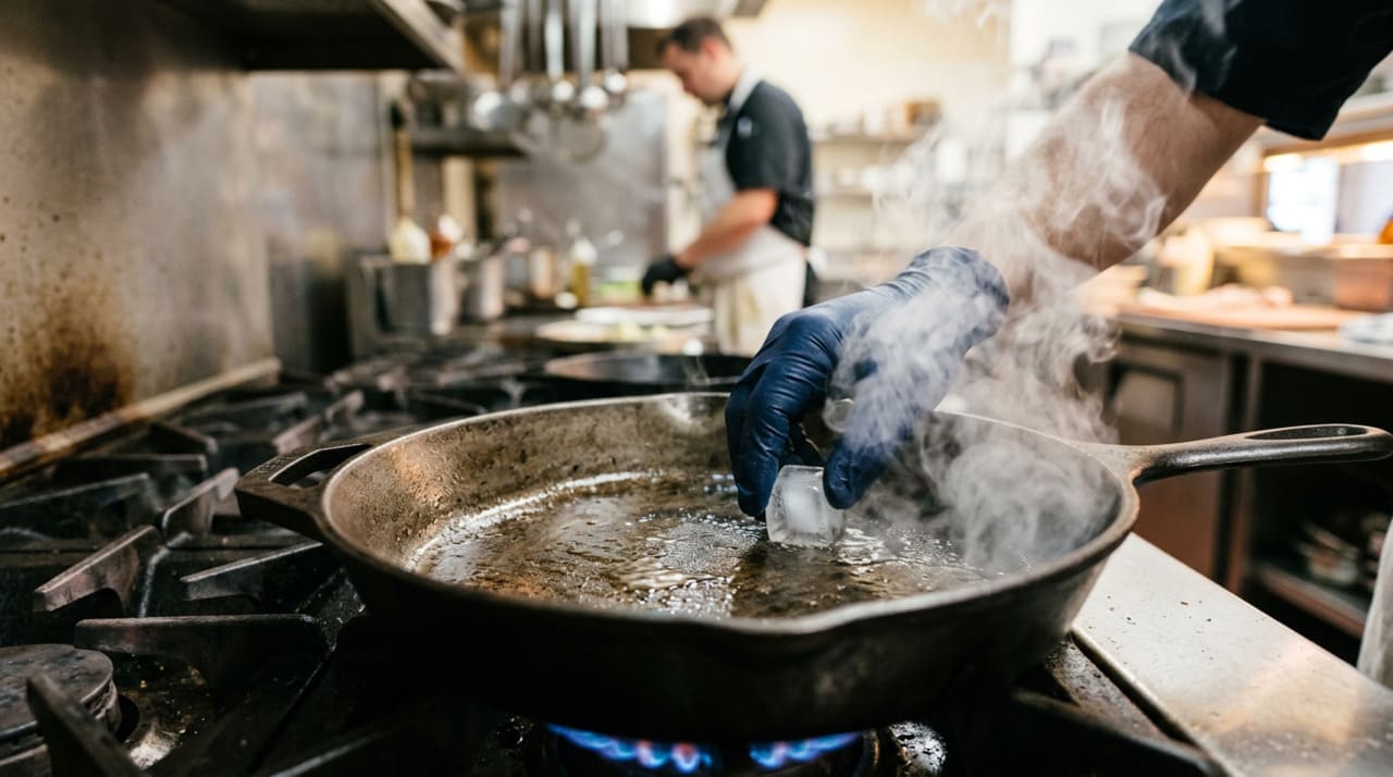O material da frigideira influencia diretamente o resultado do choque térmico