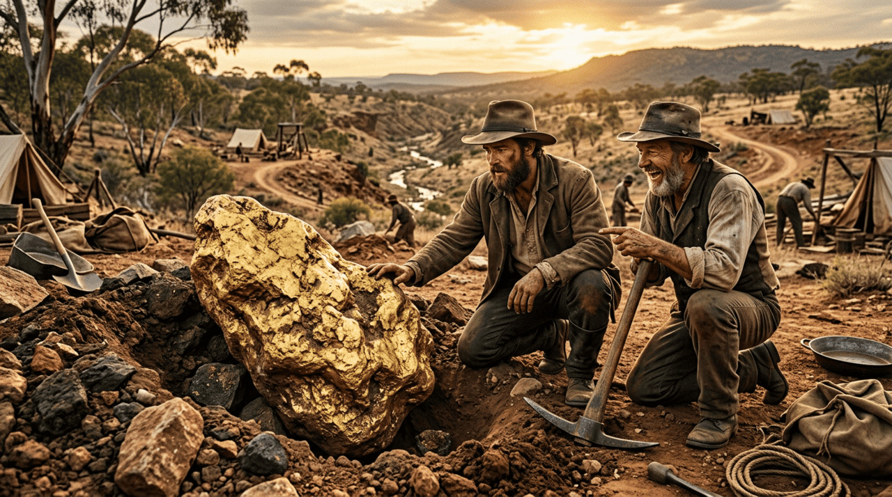John Deason e Richard Oates trabalhavam em uma área de mineração na Austrália quando algo extremamente brilhante chamou a atenção de um deles perto da superfície