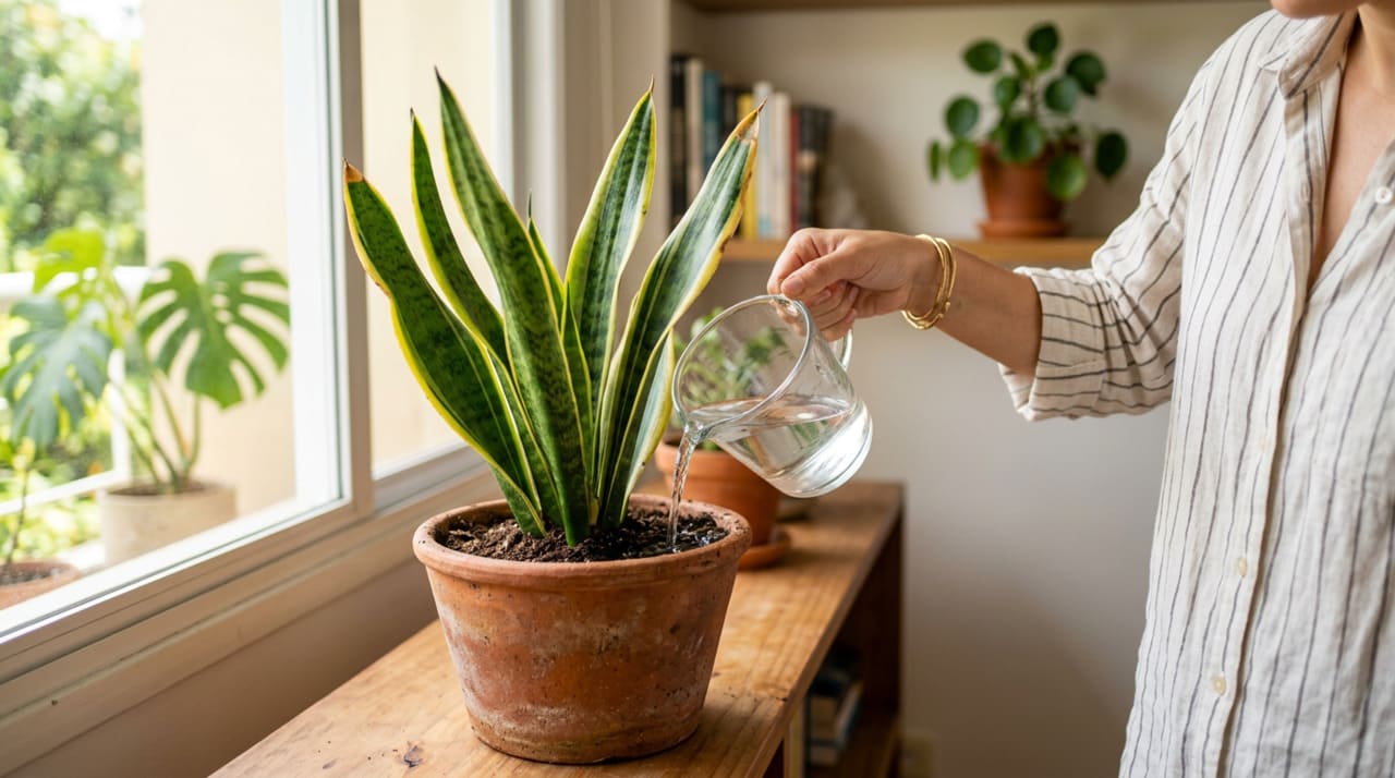 Adeus pontas secas na espada-de-são-jorge: este truque simples com casca de banana devolve a cor verde escura em poucas semanas