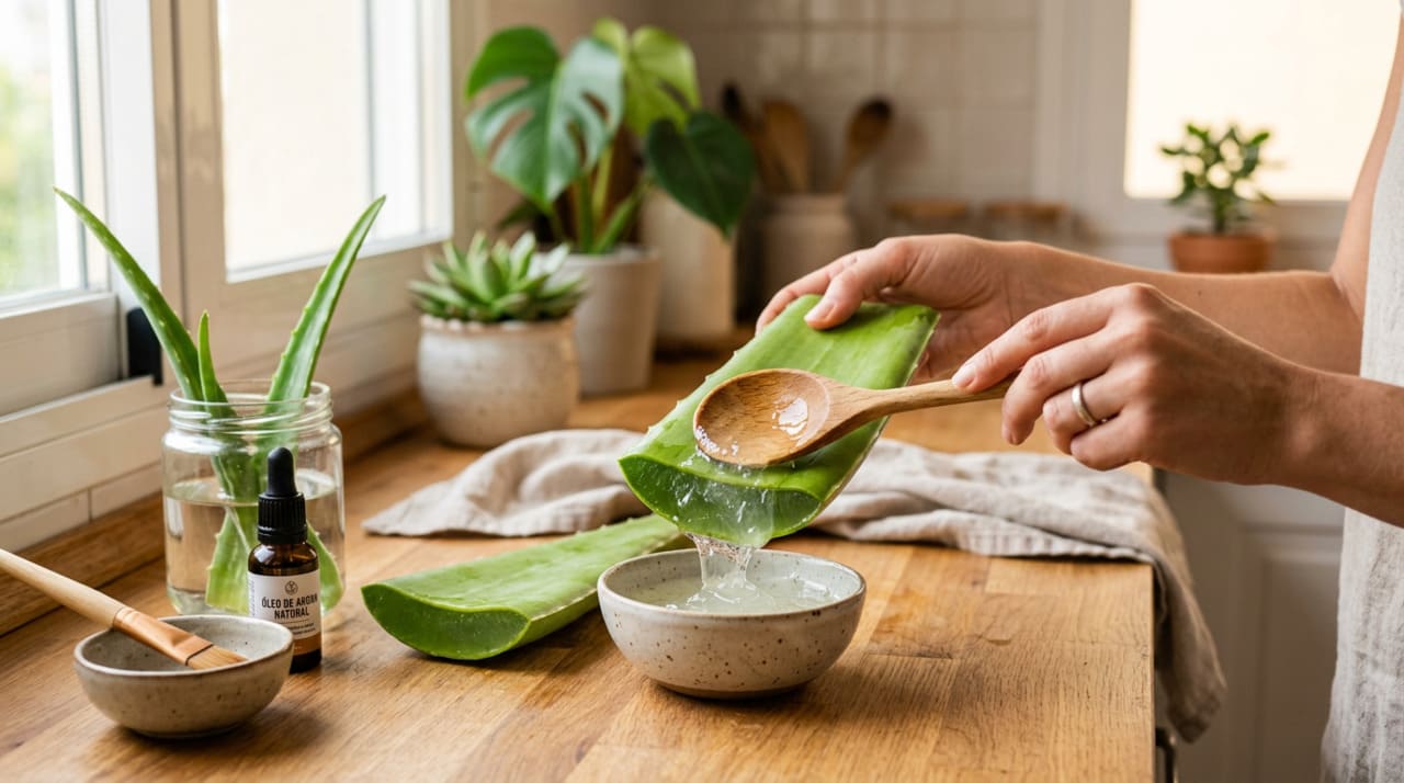 O primeiro passo é escolher folhas firmes e externas da planta, pois costumam concentrar mais gel.