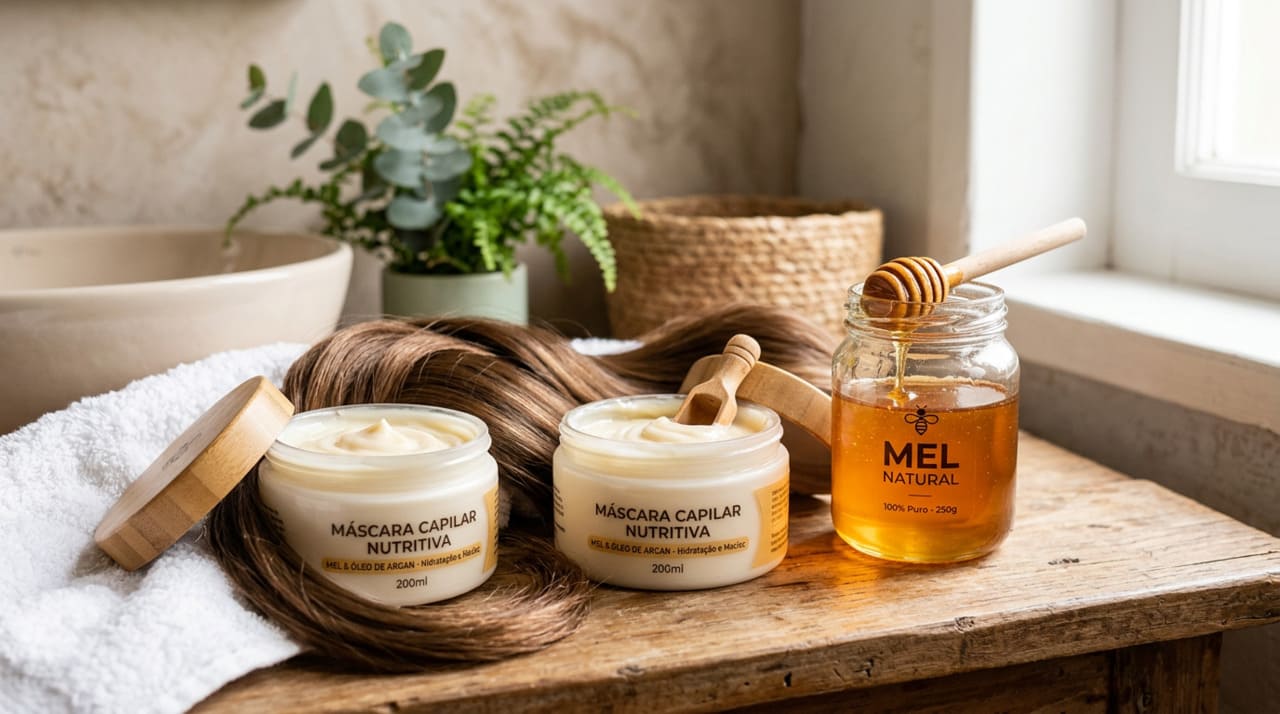 Rico em açúcares, vitaminas e substâncias com ação umectante, o mel consegue atrair e reter água na fibra capilar