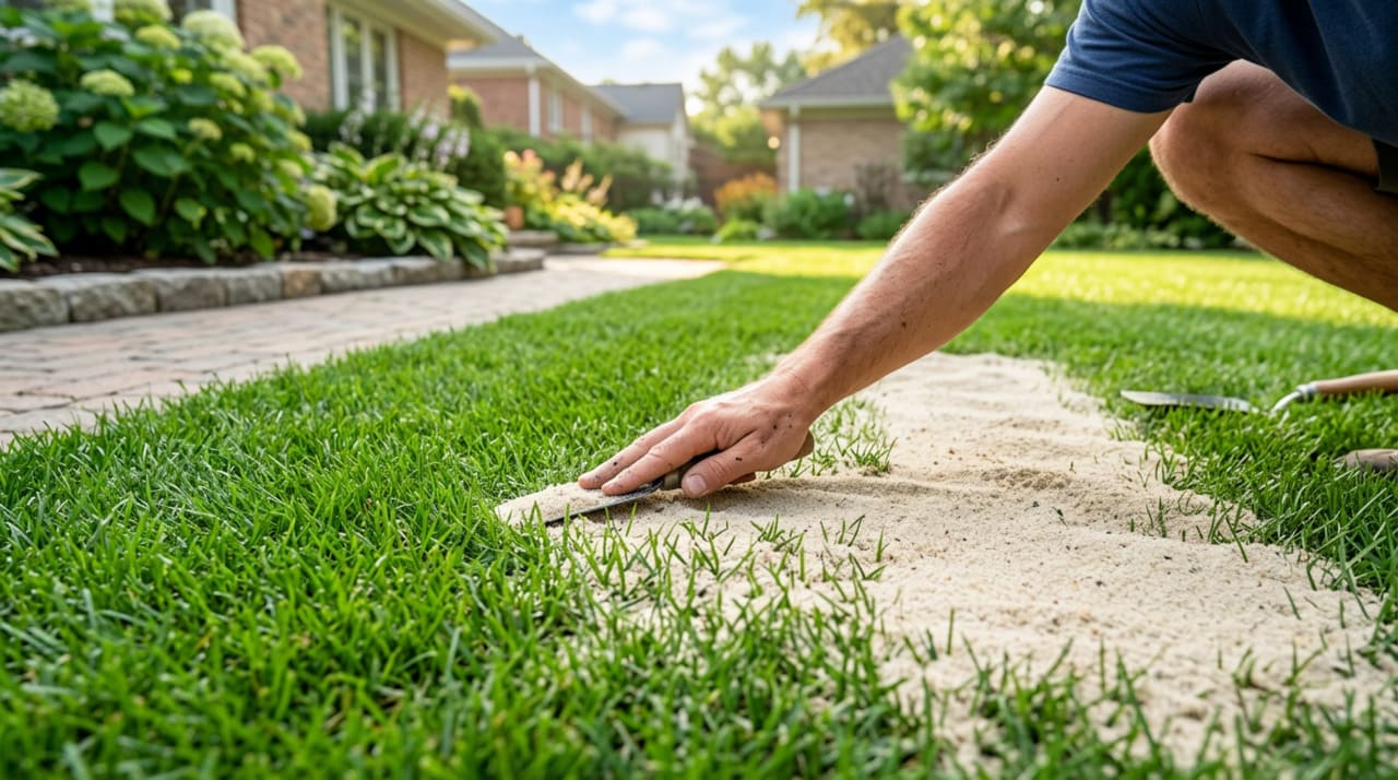 O acúmulo de água em pequenas depressões pode comprometer seriamente as raízes e favorecer o surgimento de pragas indesejadas no terreno