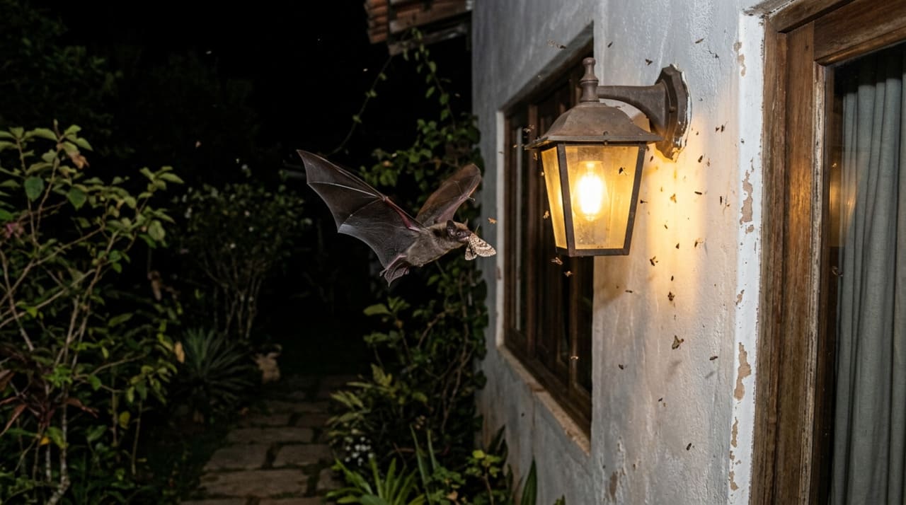 Longe de ser um mau presságio, a visita noturna dos morcegos é um indicador de biodiversidade saudável na região