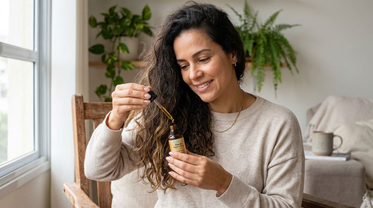 A umectação capilar é um tratamento com óleos vegetais aplicado no comprimento e pontas para devolver lipídios e reduzir o ressecamento