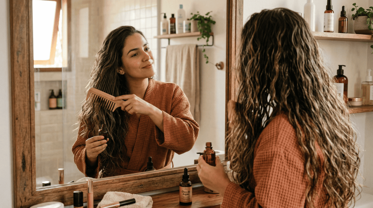 A proposta de encontrar o melhor truque para desfazer nós do cabelo sem gastar com condicionadores caros parte da rotina real de quem sofre com quebra e embaraço