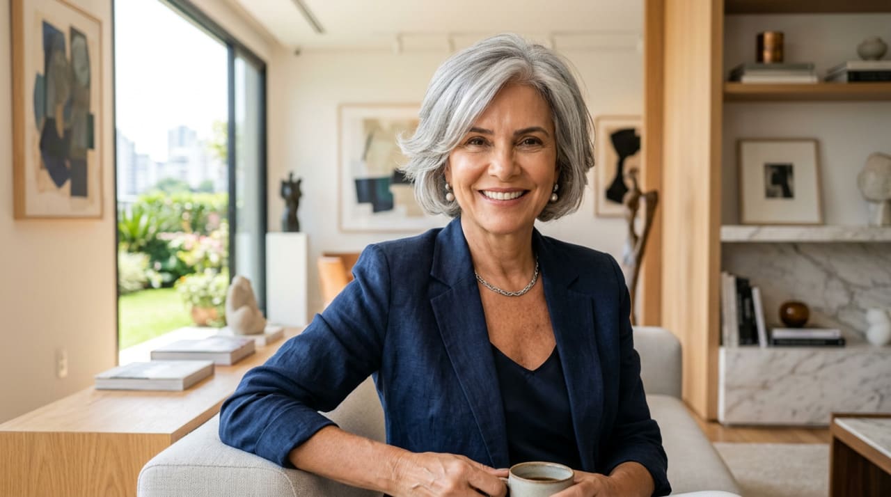 Aceitar o grisalho requer paciência e uma estratégia bem definida para evitar o contraste pesado entre a cor artificial e a raiz natural