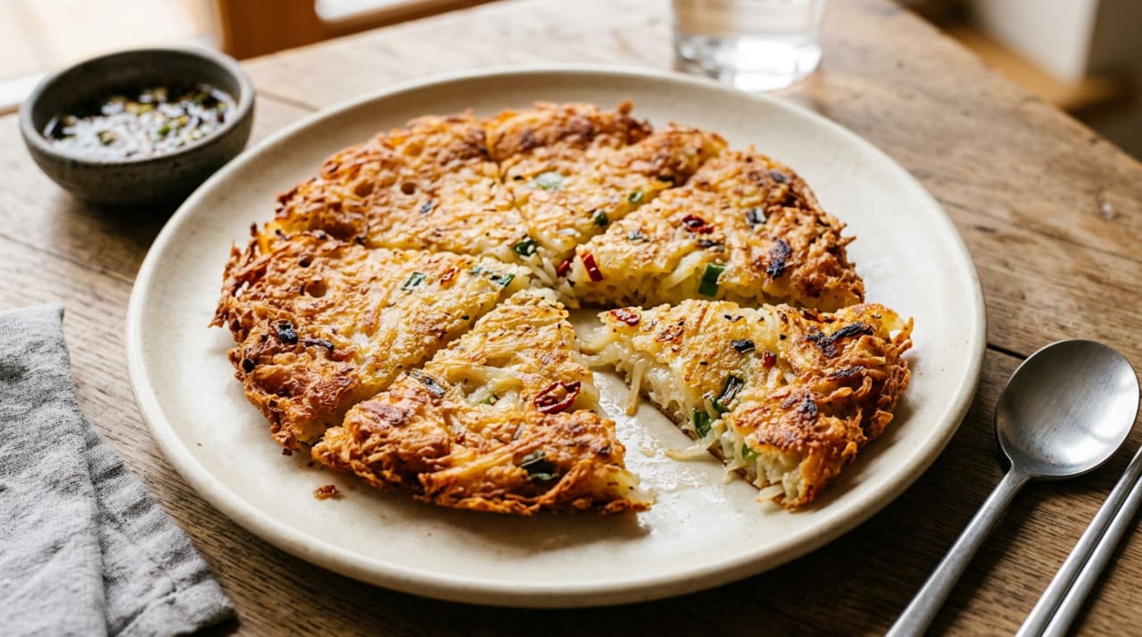 O modo de preparo do gamjajeon é simples, mas exige atenção em alguns detalhes que fazem toda a diferença no resultado final