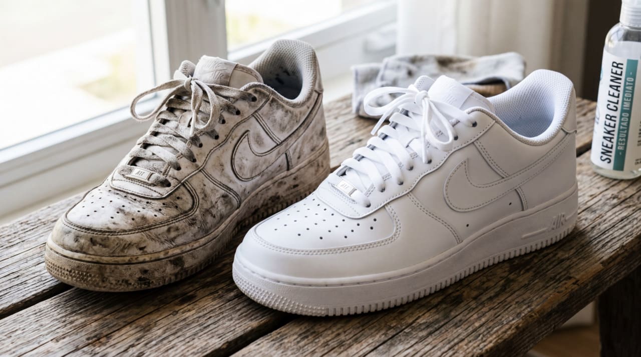 Manter tênis claros impecáveis pode parecer uma tarefa impossível no dia a dia corrido da sua rotina