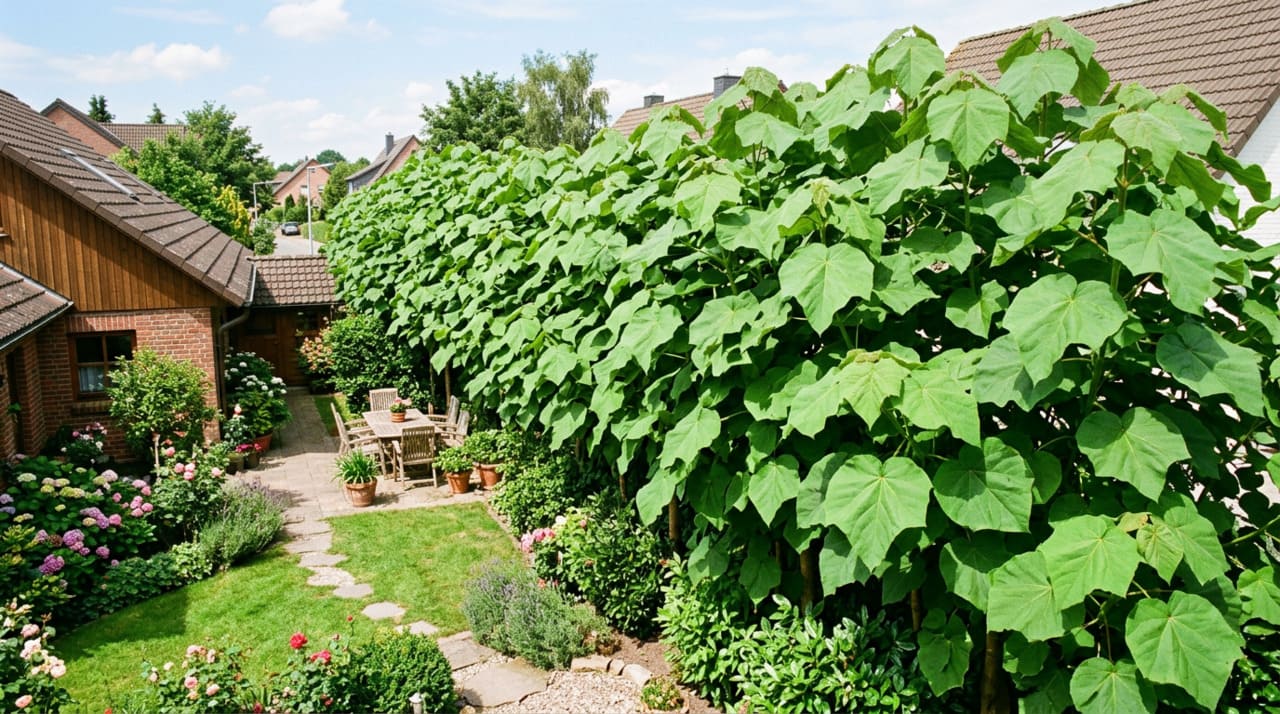Para que a paulownia atinja todo o seu potencial de crescimento e cumpra a função de privacidade no jardim