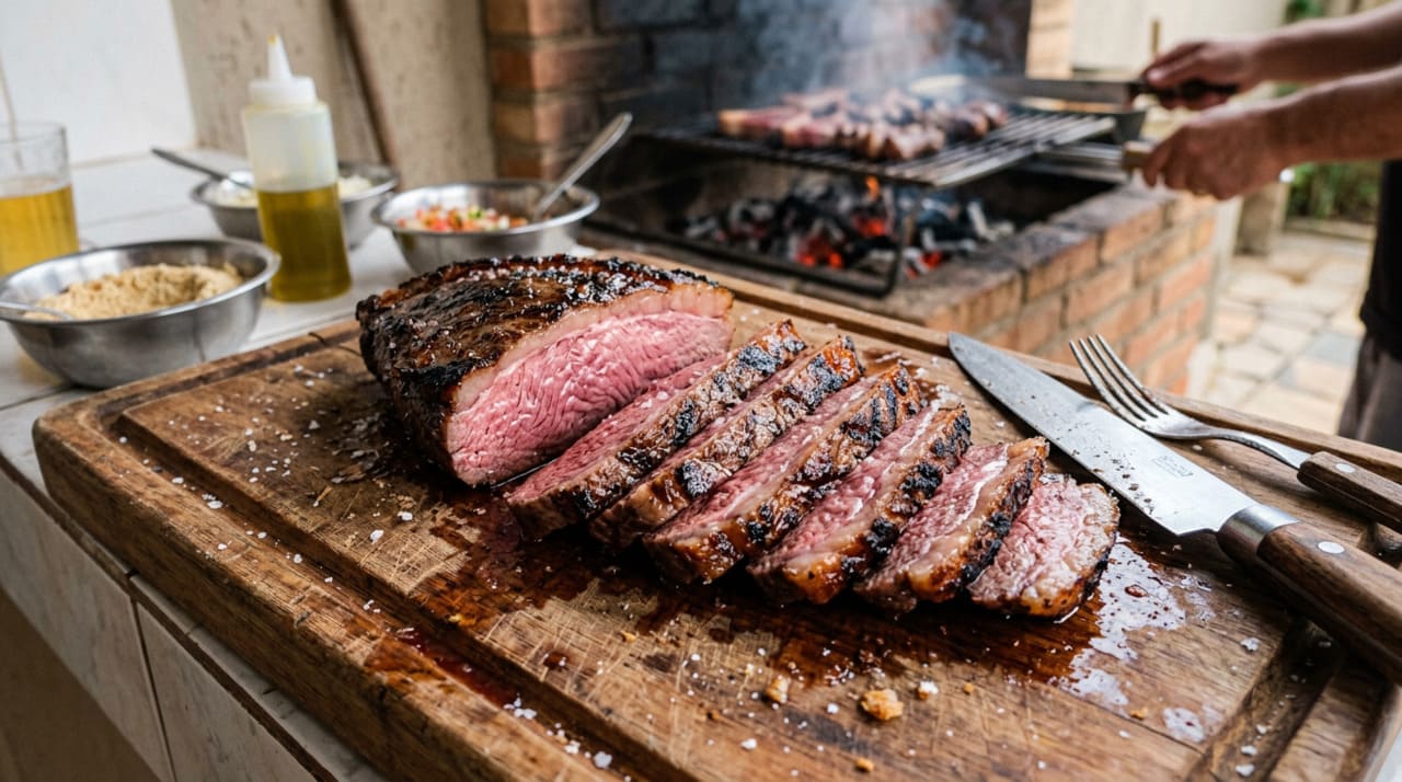 O erro mais comum na culinária de churrasco é colocar a picanha na grelha antes que a brasa atinja a temperatura ideal.