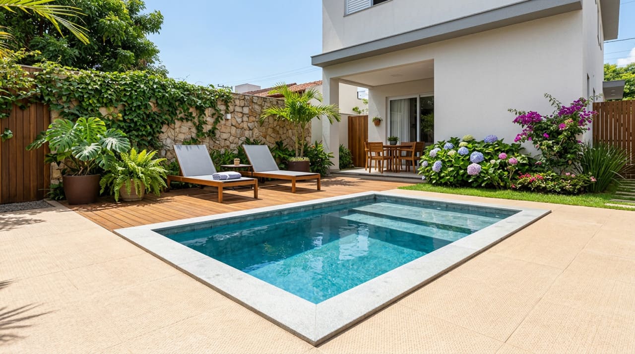 Quanto custa uma piscina pequena? A planilha completa do casco ao acabamento
