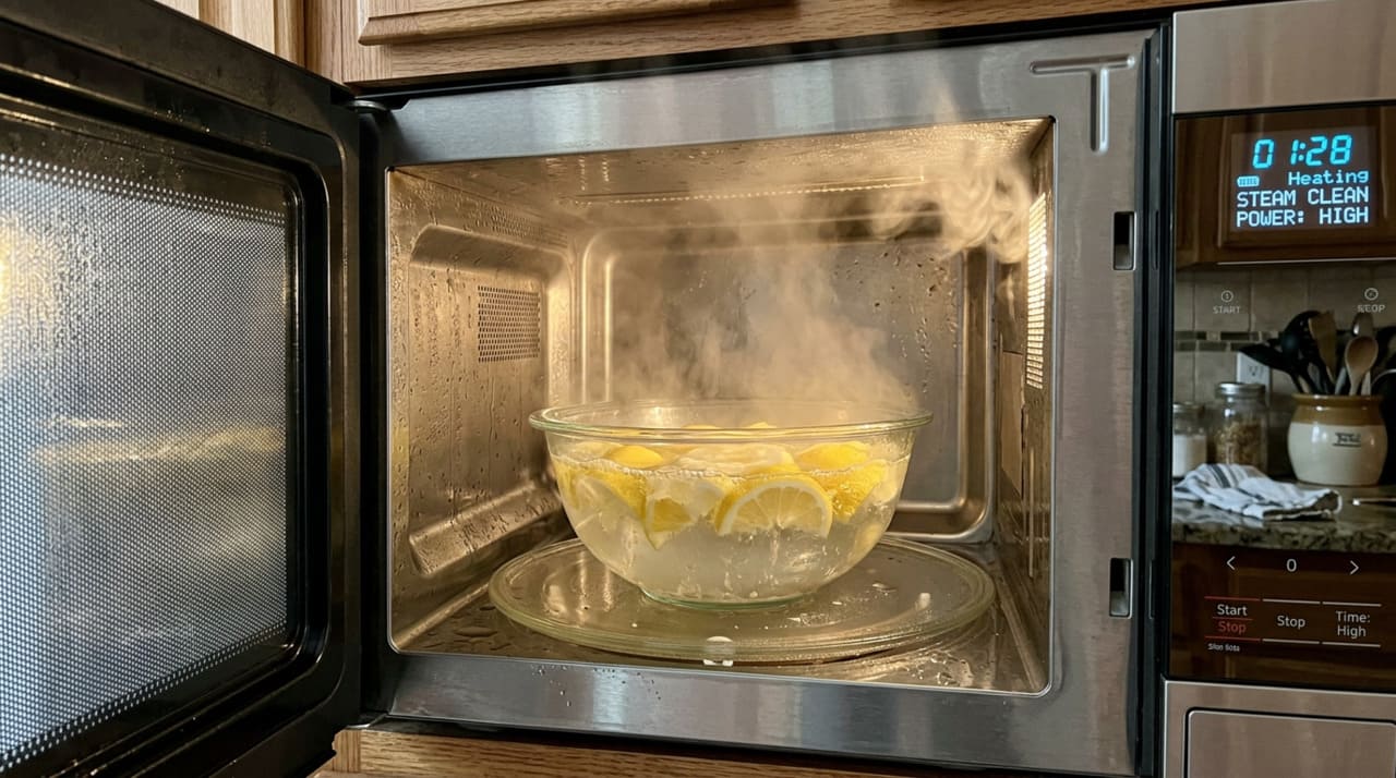 O chamado truque do copo com limão consiste em aquecer no micro-ondas uma mistura de água e suco de limão dentro de um recipiente próprio para uso no aparelho