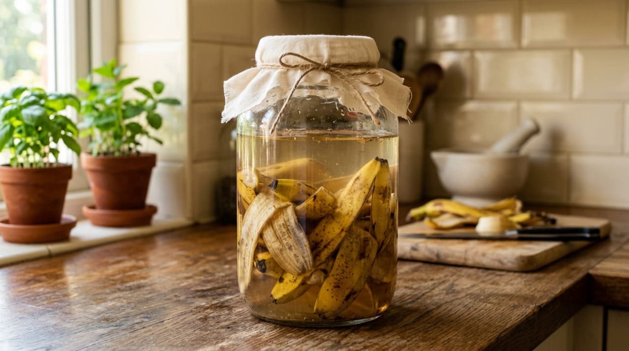 A casca de banana é uma fonte concentrada de potássio, além de conter magnésio, fósforo e cálcio em quantidades menores