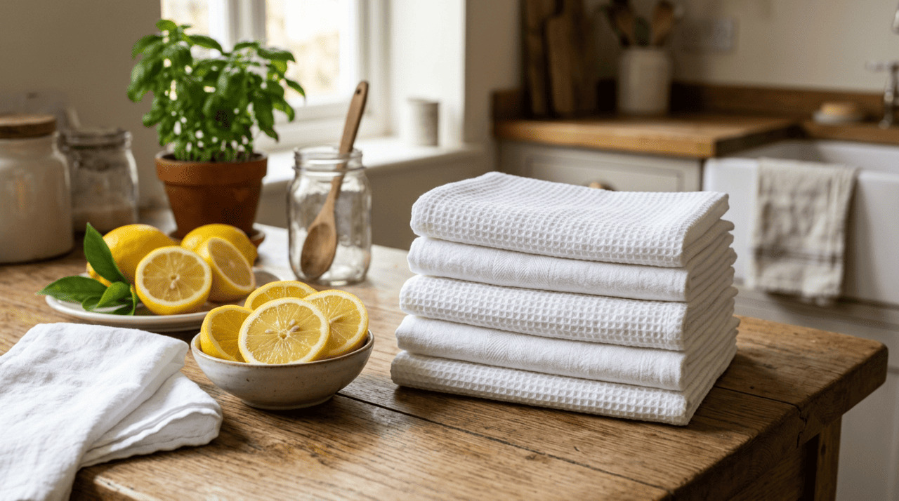 Por que você deve ferver o pano de prato com rodelas de limão antes de colocar na máquina