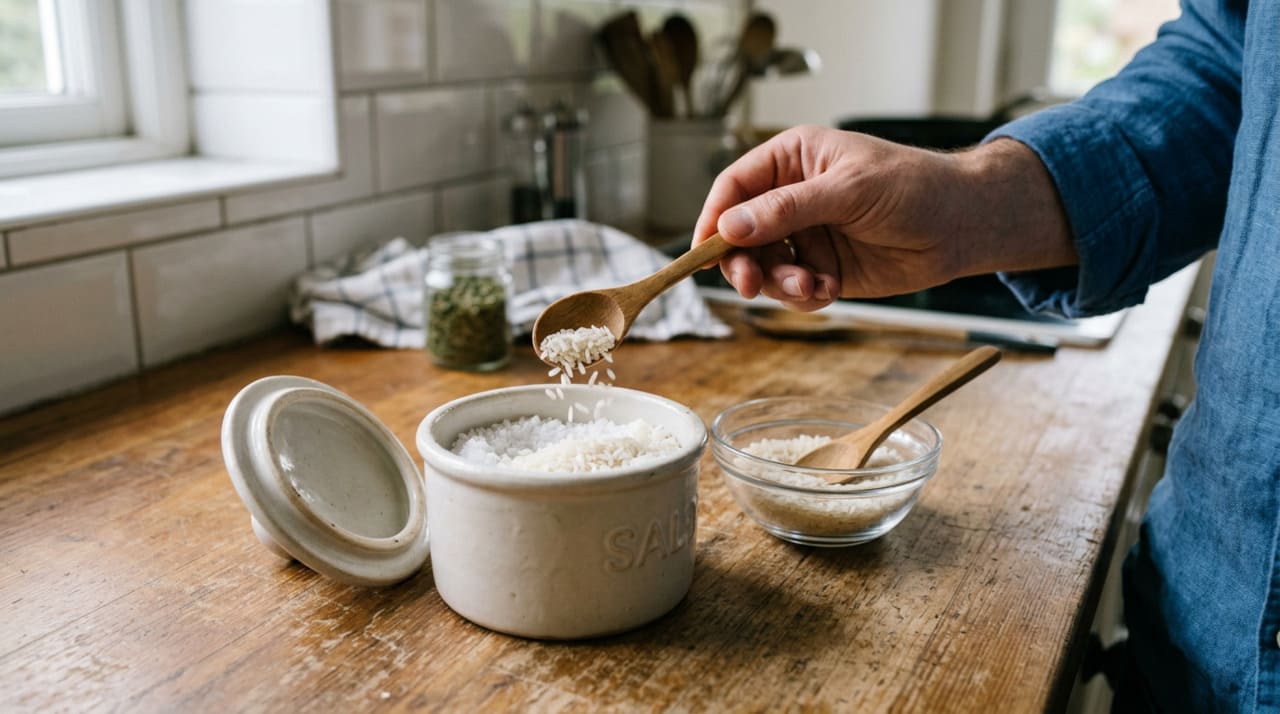 Em regiões litorâneas ou cidades com umidade elevada, o sal de cozinha absorve água do ambiente com facilidade