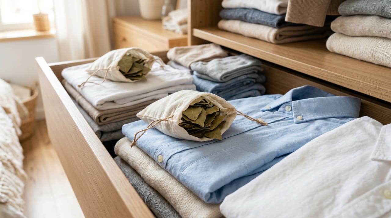 Posicionar folhas de louro secas na entrada da casa é um costume antigo que une simbolismo e praticidade.