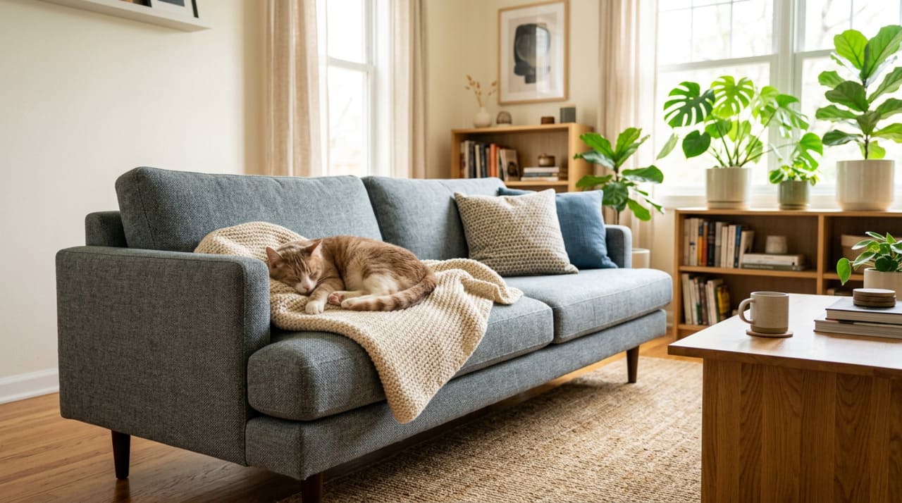 Antes de conhecer os modelos mais indicados, é importante entender o que diferencia um sofá adequado para gatos de um sofá comum