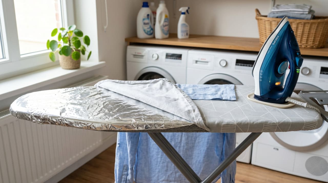 O que acontece se você colocar papel alumínio de baixo da tábua de passar roupa?