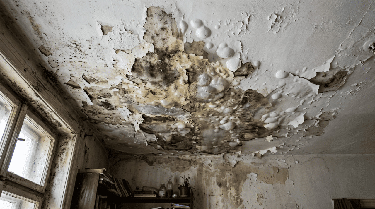 Como resolver o problema de bolhas de umidade no teto