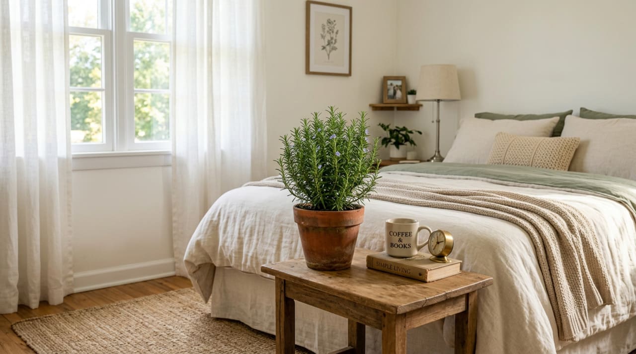 Os benefícios de manter um vaso de alecrim no quarto vão muito além da melhora do sono.