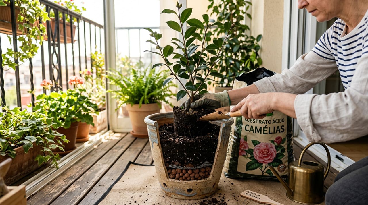 A floração da camélia é um dos seus maiores atrativos e acontece justamente quando o restante do jardim ou terraço está em dormência