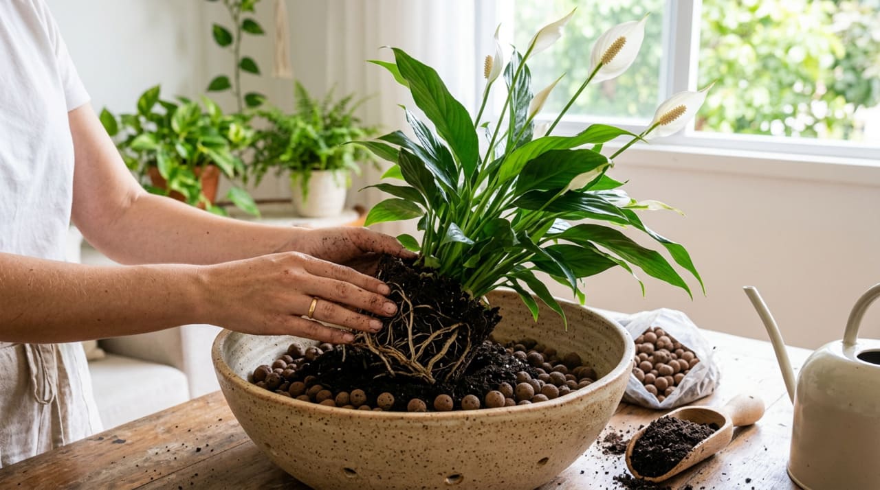 A escolha do vaso é um dos detalhes mais importantes da jardinagem do lírio-da-paz e onde muitos cultivadores cometem o erro mais comum.