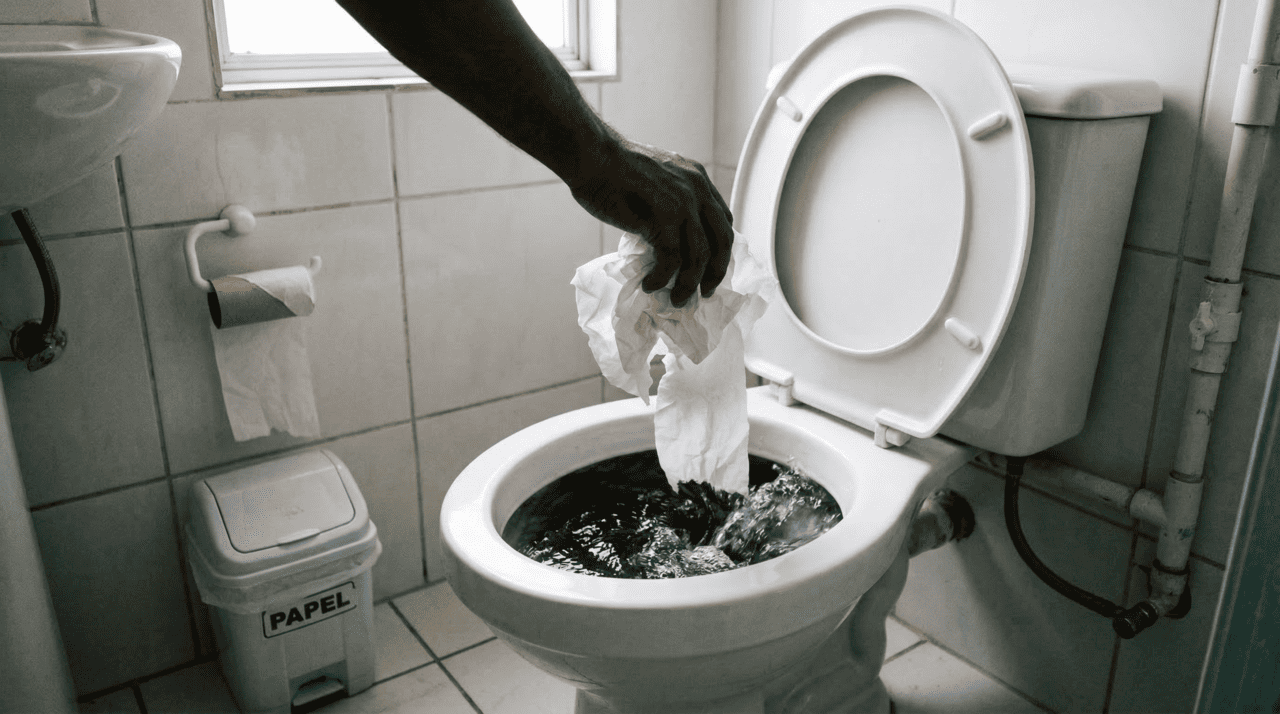 Nem todo papel higiênico se comporta da mesma forma dentro da tubulação