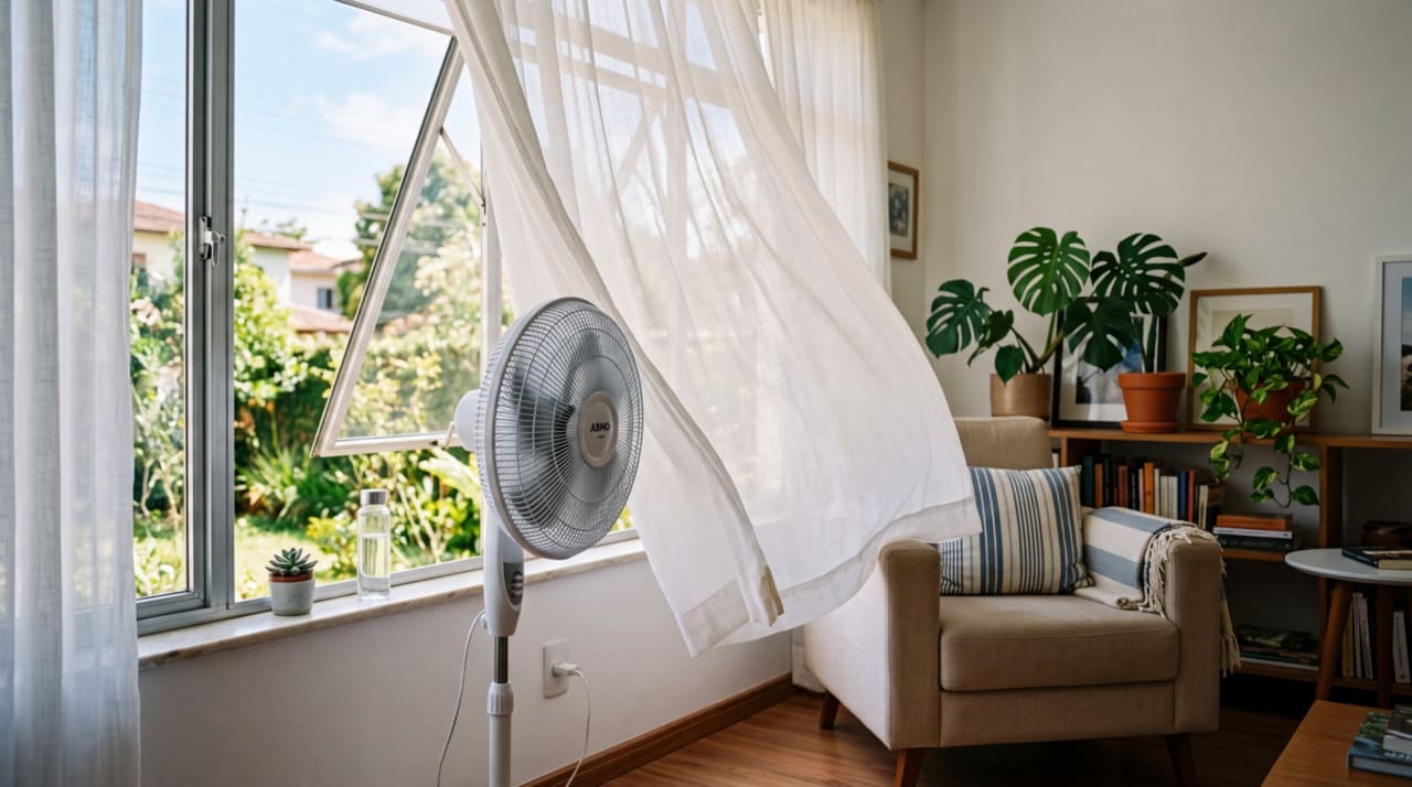 Para aliviar o calor sem elevar a conta de luz, o primeiro passo é priorizar medidas que refrescam o ambiente sem depender tanto de aparelhos elétricos potentes