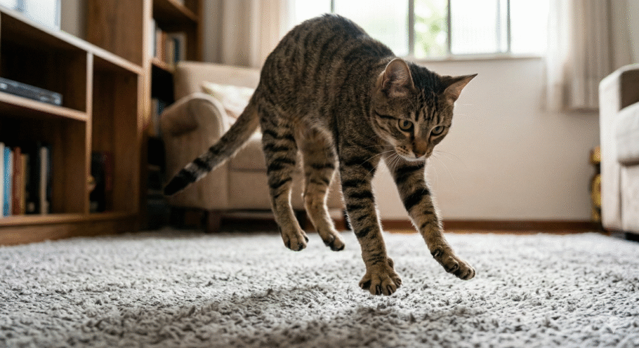 O reflexo de endireitamento permite que os gatos girem o corpo no ar e aterrissarem sobre as patas