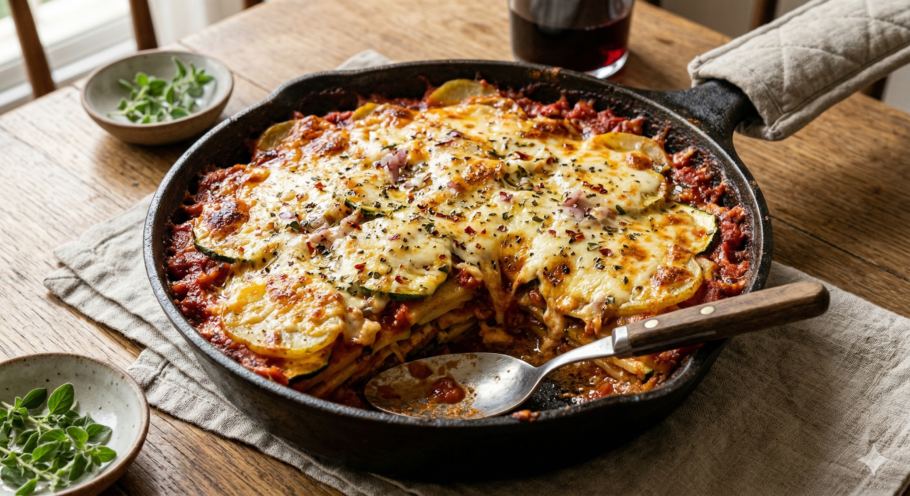 Lasanha de frigideira sem massa é uma receita fácil, criativa e prática, perfeita para o dia a dia sem usar forno