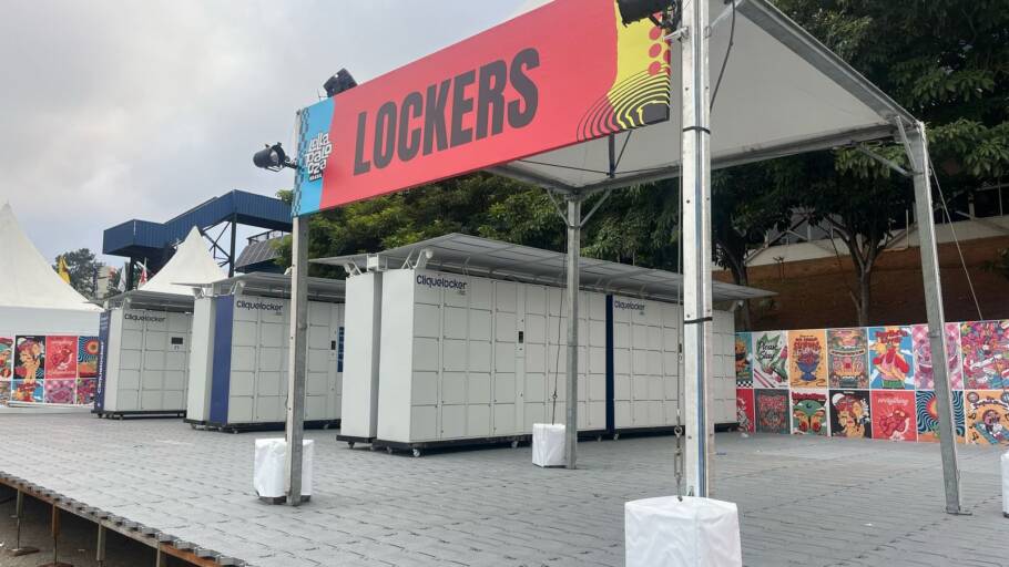 O festival também oferece lockers dentro do autódromo