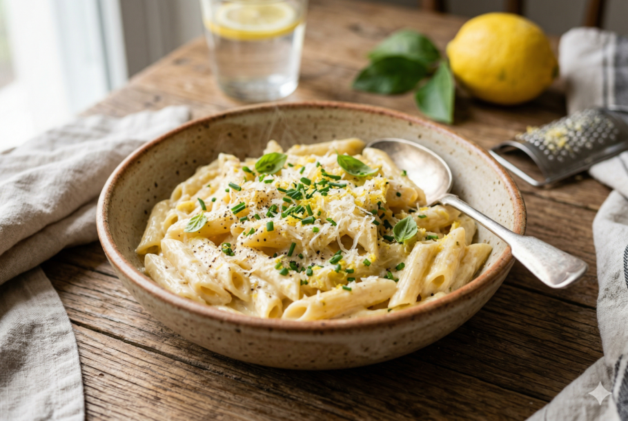 Macarrão cremoso de limão é uma receita fácil, rápida e diferente para inovar no dia a dia
