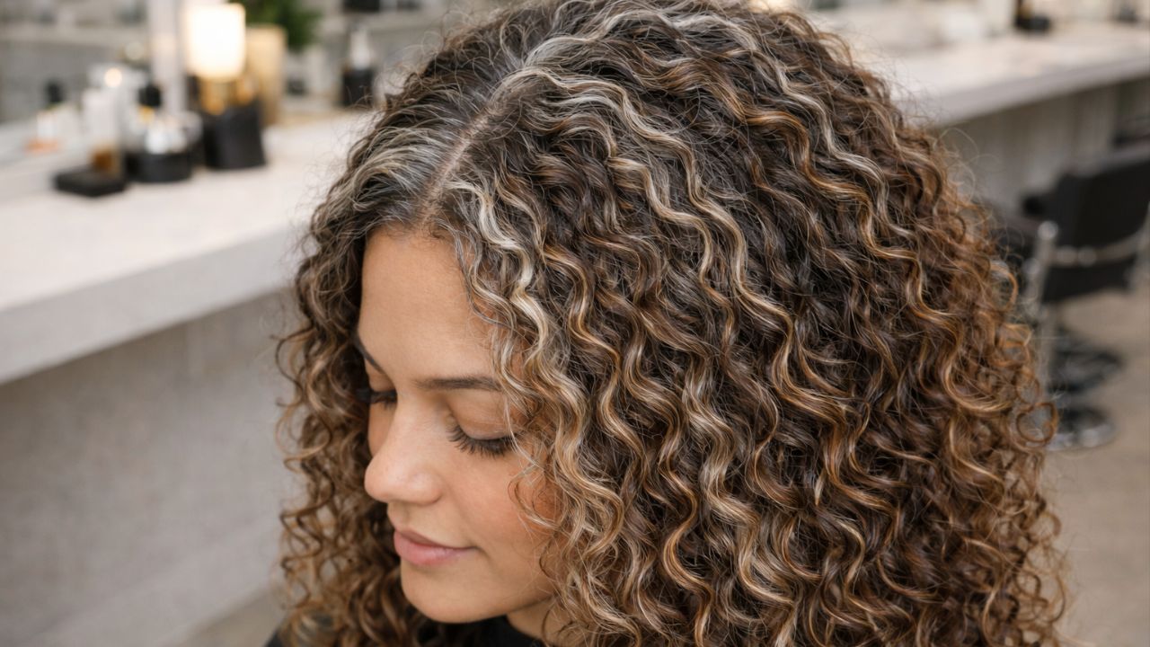 A fusão de fios brancos reduz o contraste e facilita a manutenção do visual.