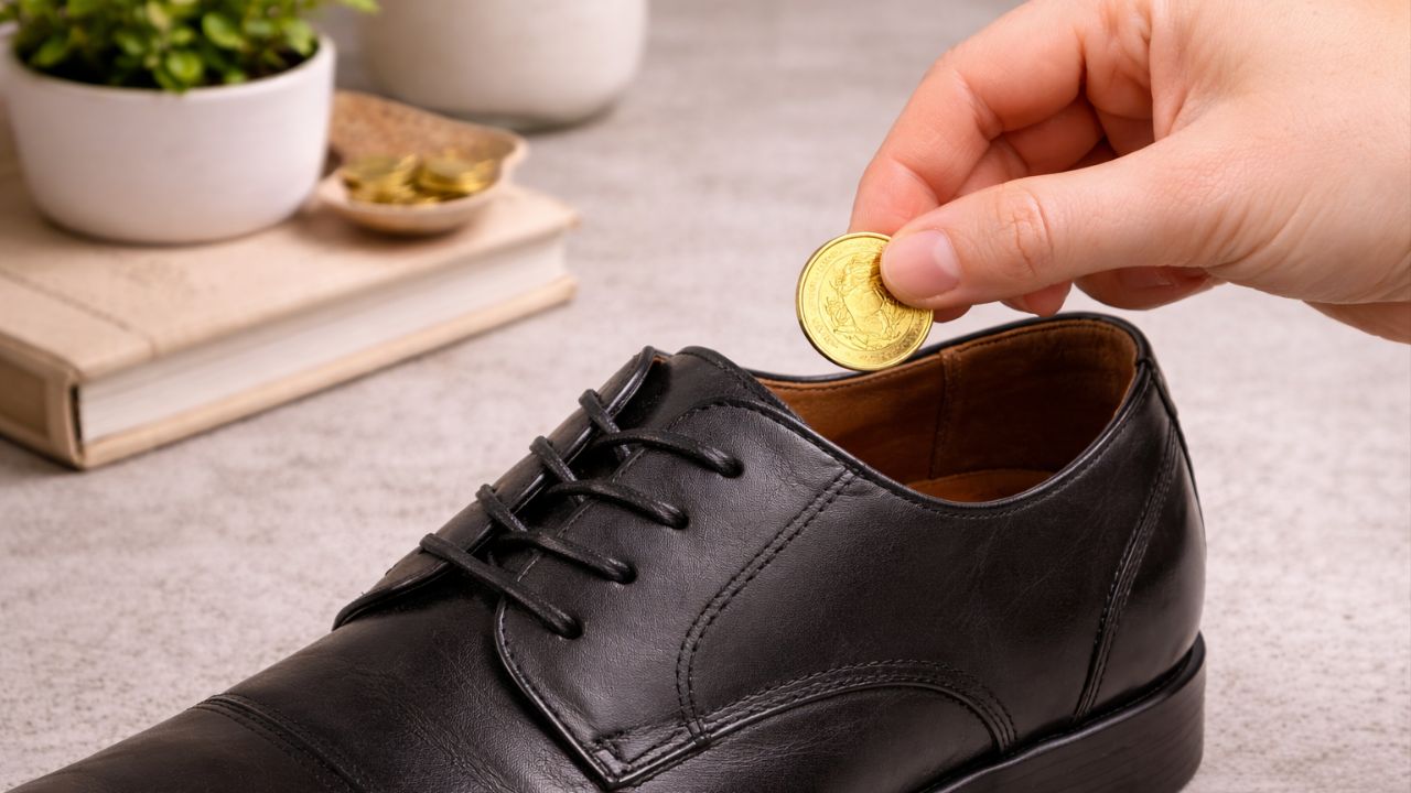 A simpatia da moeda no sapato atrai prosperidade e abre caminhos financeiros.