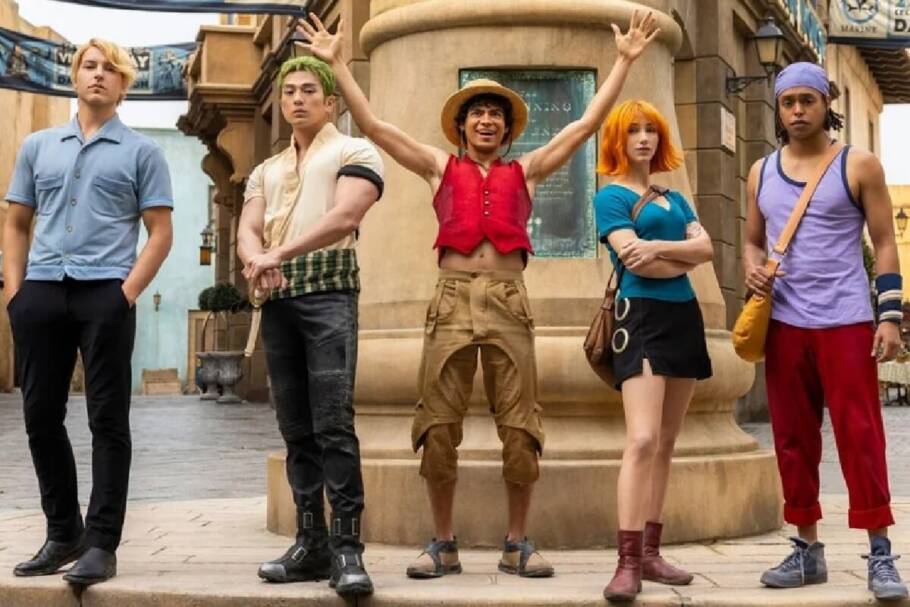 Em “One Piece: A Série”, a tripulação de Luffy segue sua jornada em busca do lendário tesouro, enfrentando novos desafios (Imagem: Reprodução digital | Netflix)