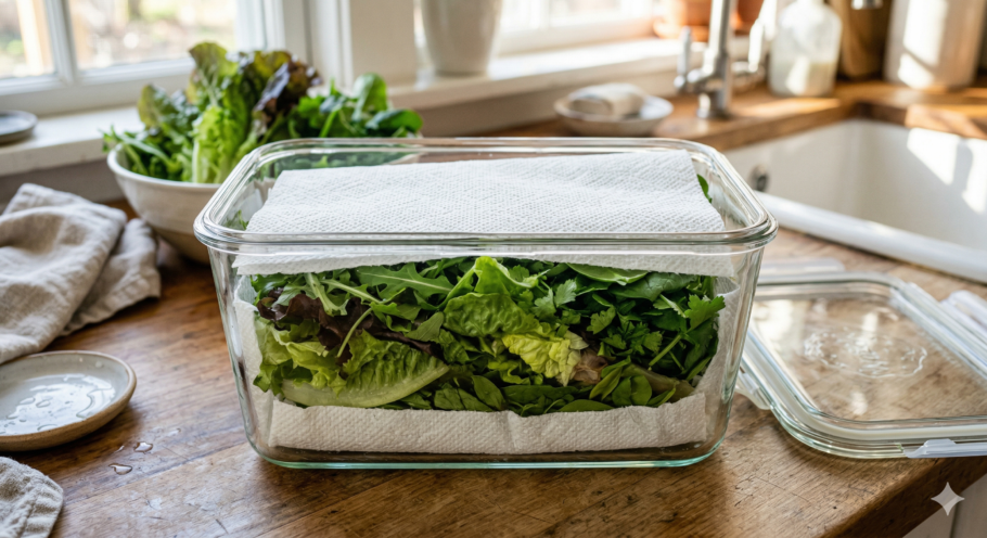 Descubra como o truque do papel toalha ajuda a conservar verduras por mais tempo