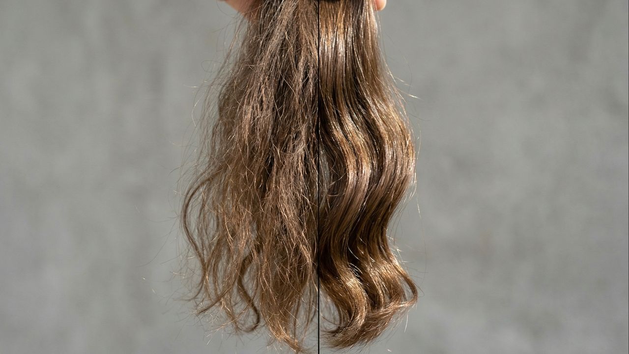 O óleo de coco hidrata e protege cabelos maduros contra o ressecamento.