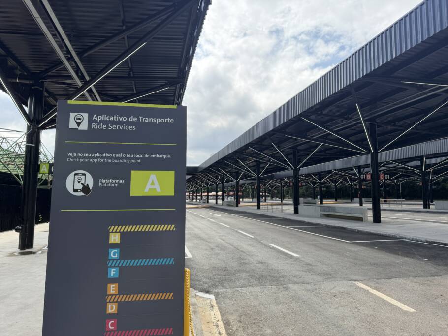 Novo espaço para transporte por aplicativo no Terminal 2 de Guarulhos