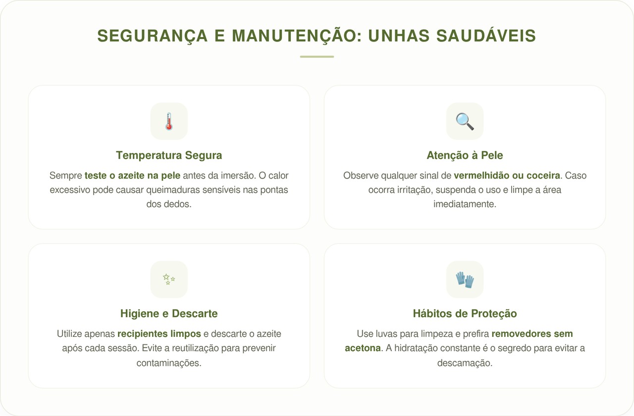 Como usar azeite morno nas unhas para melhorar o aspecto ressecado em poucos minutos