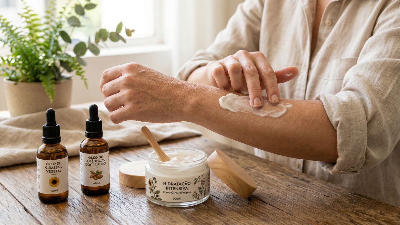Óleos e hidratantes com ureia ou glicerina recuperam peles ásperas.