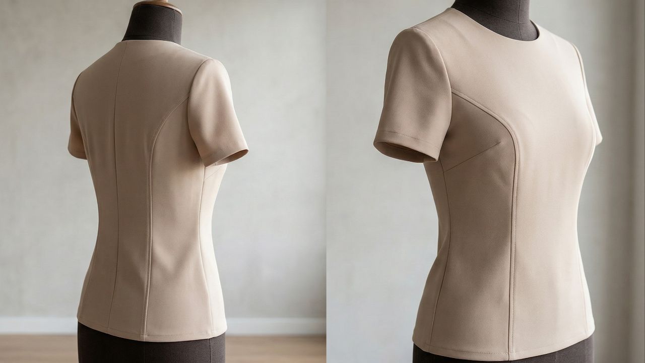 Costuras inteligentes garantem um caimento impecável e o efeito de peça sob medida.